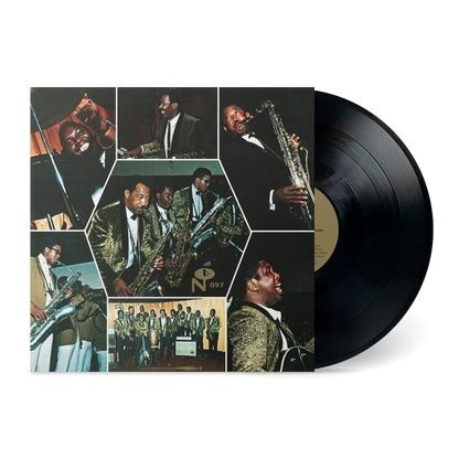 Blue-Note-Jazzplatte mit fotografischer Collage auf dem Plattencover